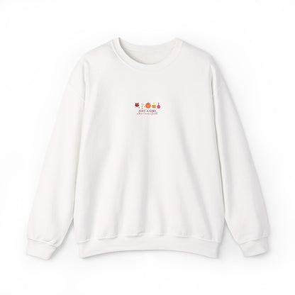 Just a Girl Who Loves Fall Embroidered Crewneck Sweatshirt