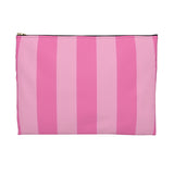 Pink Striped Accessory Pouch