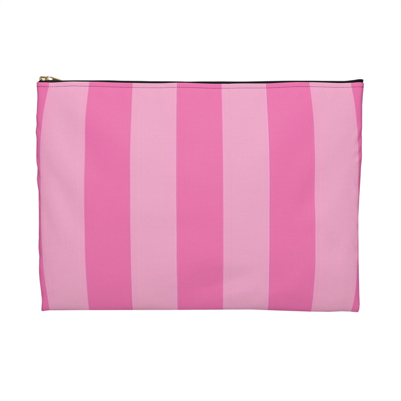 Pink Striped Accessory Pouch