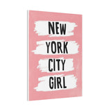 Pink NYC Girl Matte Canvas, Stretched