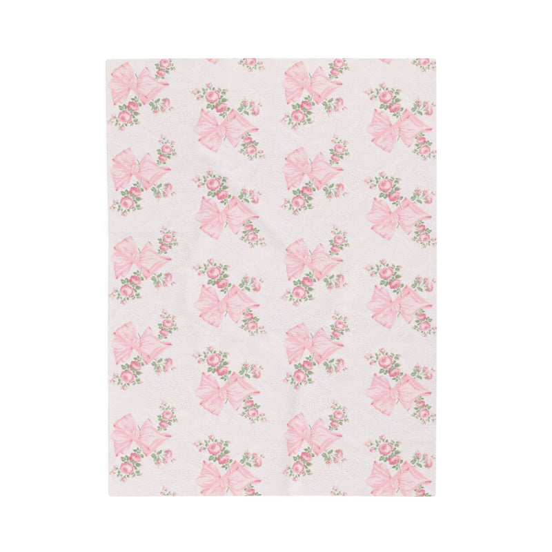 Rosa Beaux Pink Velveteen Plush Blanket