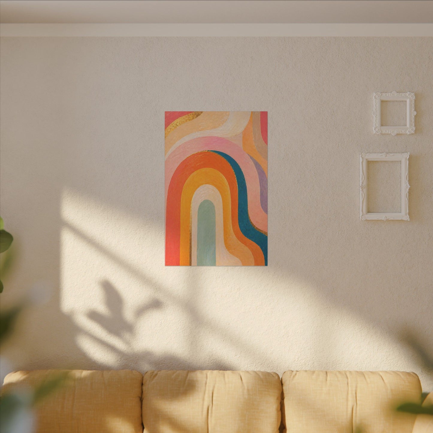 Retro Rainbow Arched Matte Canvas — Stretched Wall Art