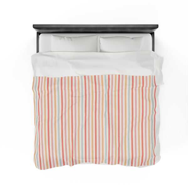 Pretty Stripes Velveteen Plush Blanket