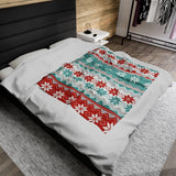 Christmas Flakes Velveteen Plush Blanket