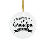 Promoted to Grandpa 2025 Ceramic Ornament, 4 Shapes