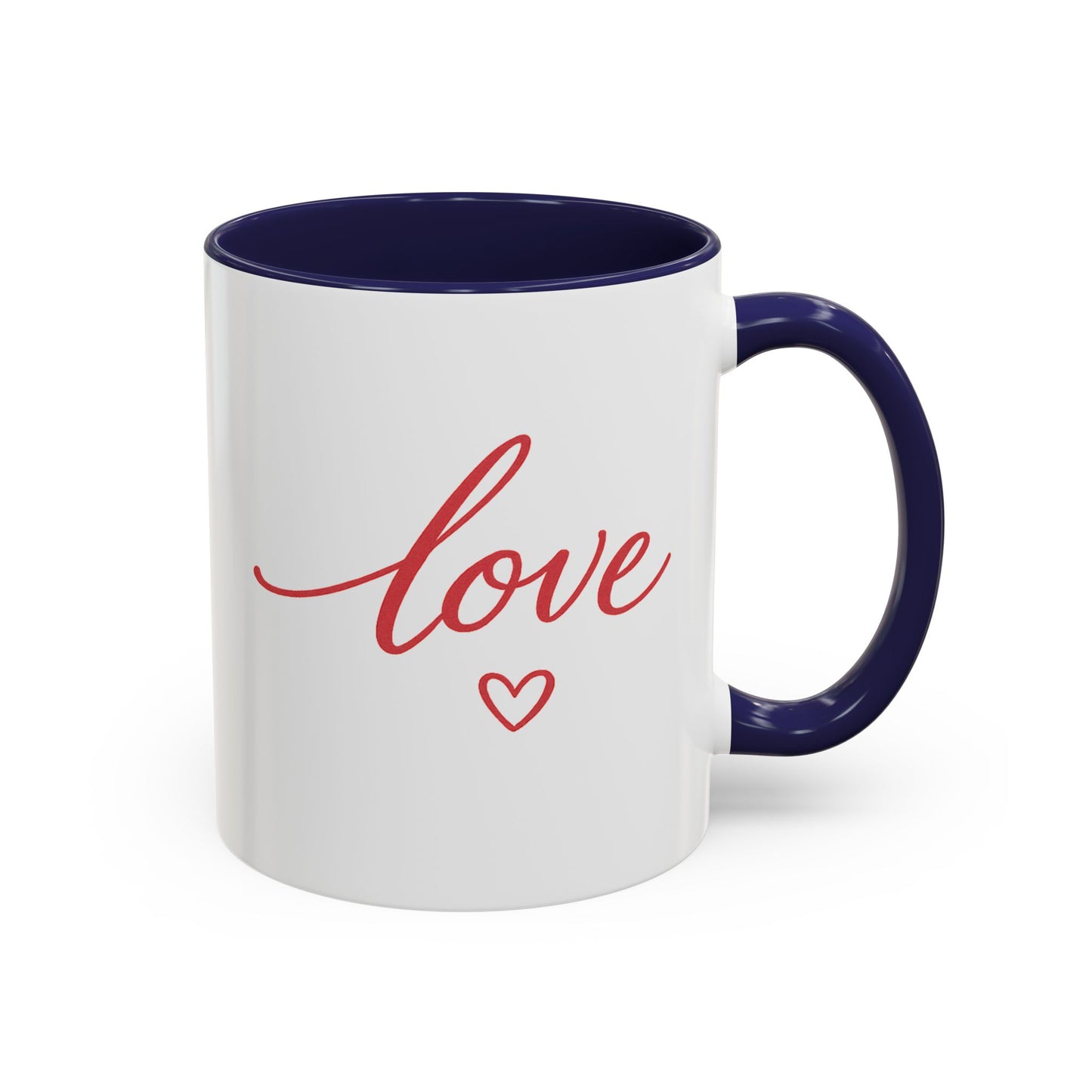 Love Script Accent Coffee Mug – Romantic Heart 11/15oz