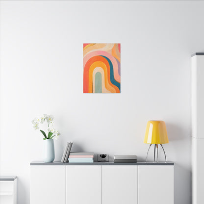Retro Rainbow Arched Matte Canvas — Stretched Wall Art