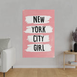 Pink NYC Girl Matte Canvas, Stretched