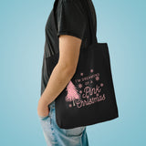 Dreaming of a Pink Christmas Cotton Tote Bag