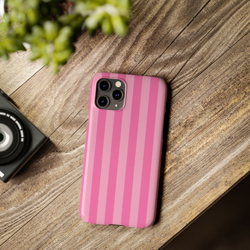 Pink Striped Slim iPhone Case