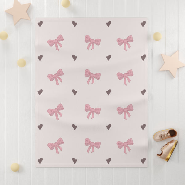 Soft Bows Soft Fleece Baby Blanket