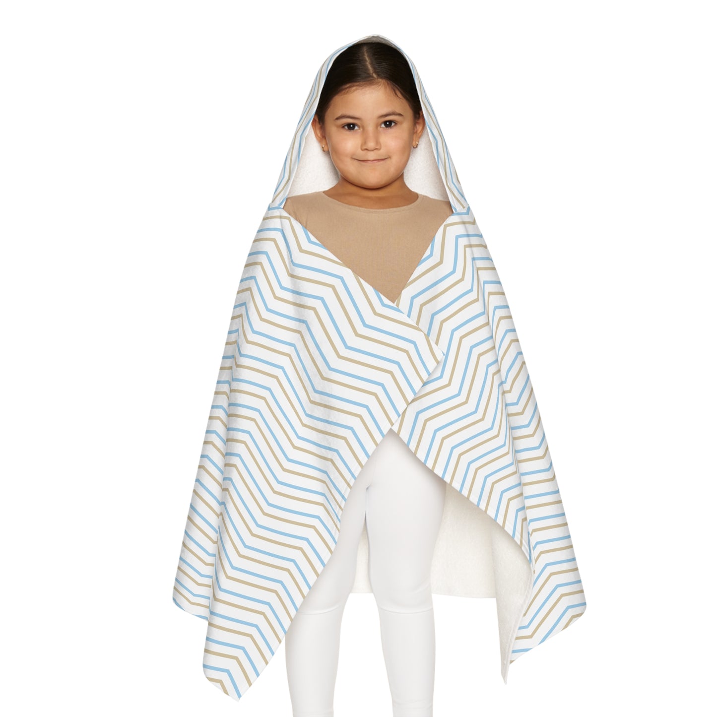Blue Gold Zig-Zag Youth Hooded Towel