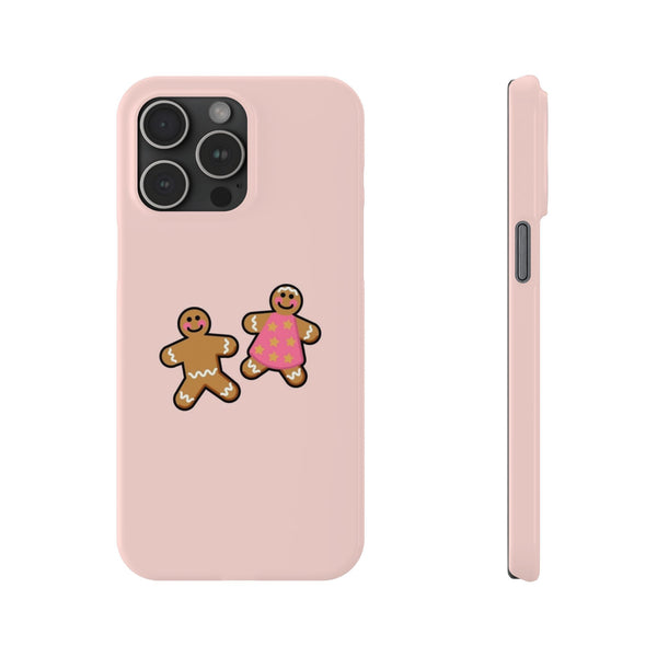 Gingerbread Lovers Pink Slim iPhone Case