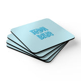 Team Blue Gender Reveal Corkwood Coaster Set