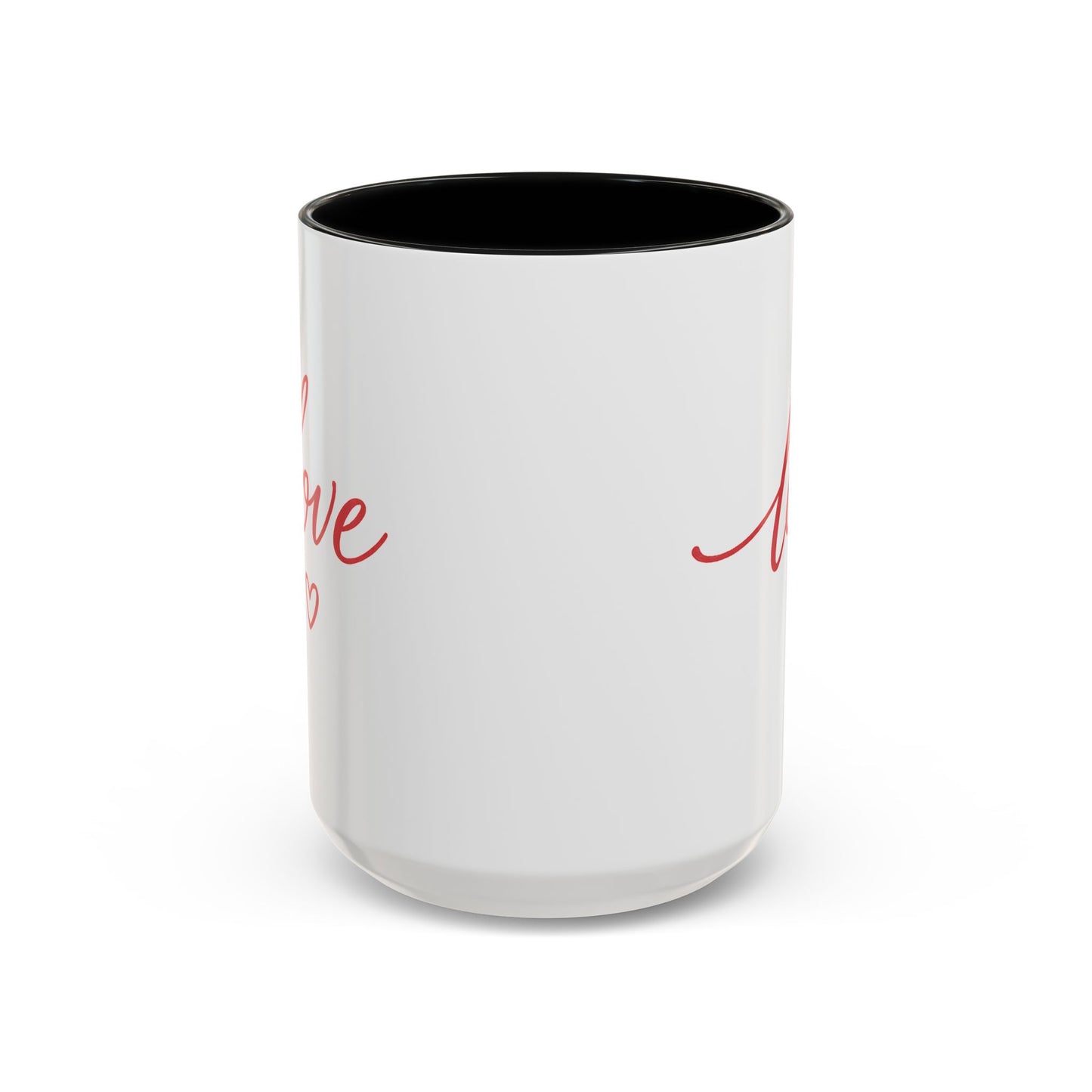 Love Script Accent Coffee Mug – Romantic Heart 11/15oz