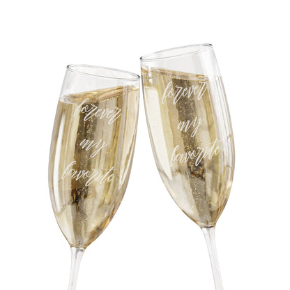 Forever My Favorite Personalized Engraved Champagne Glass Flute, 8oz