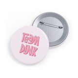 Team Pink Gender Reveal Round Pins, 10 pcs