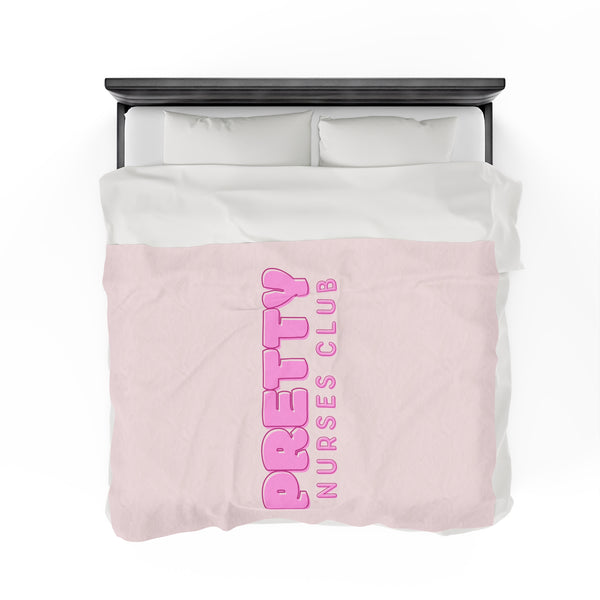 Pretty Nurses Club Pink Velveteen Plush Blanket