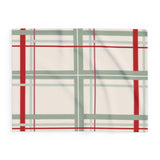 Red and Green Striped Arctic Fleece Blanket