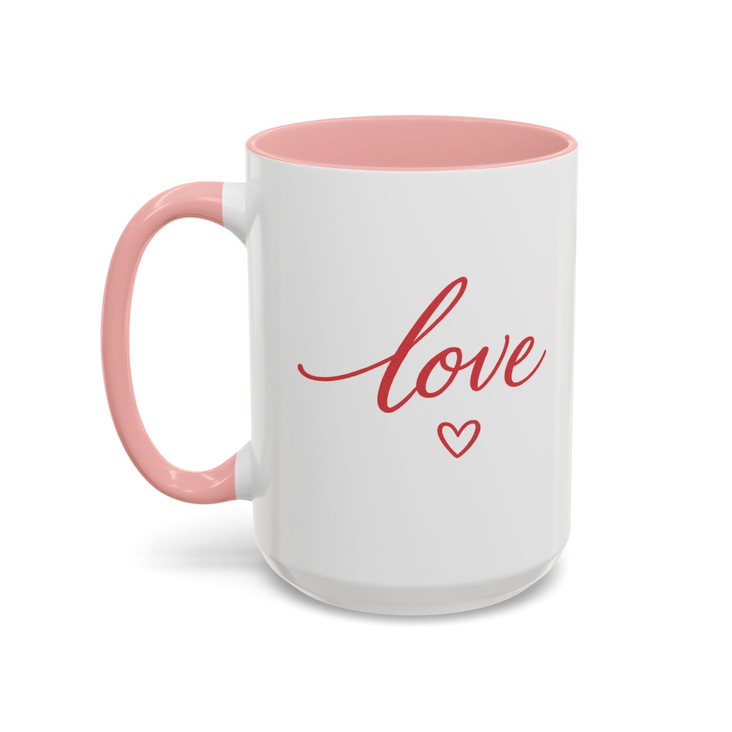 Love Script Accent Coffee Mug – Romantic Heart 11/15oz
