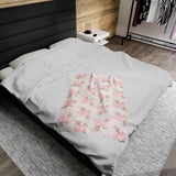 Rosa Beaux Pink Velveteen Plush Blanket