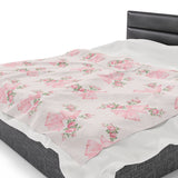 Rosa Beaux Pink Velveteen Plush Blanket