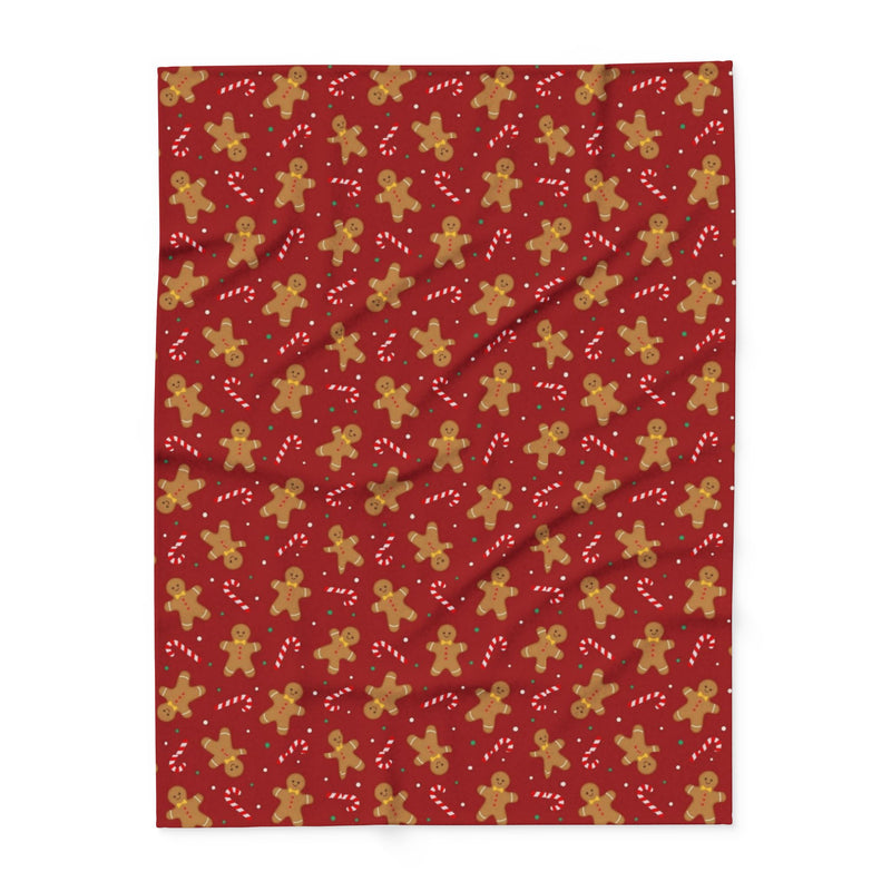 Gingerbread Man Red Arctic Fleece Blanket