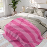 Pink Striped Arctic Fleece Blanket