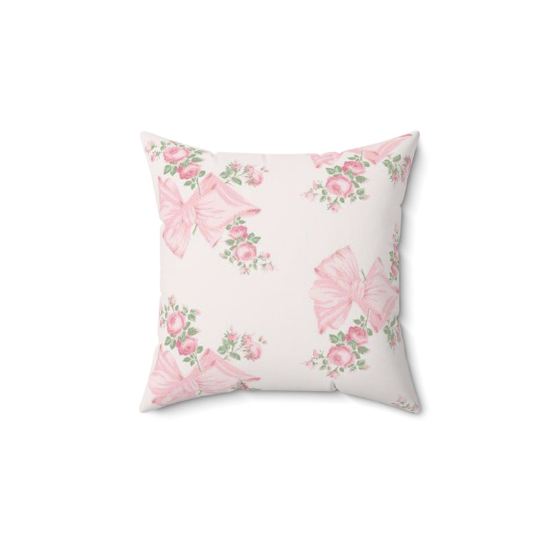 Rosa Beaux Pink Spun Polyester Square Pillow