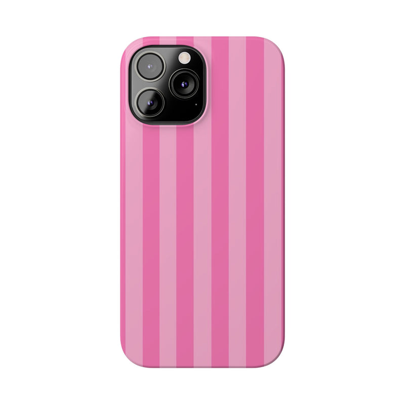 Pink Striped Slim iPhone Case