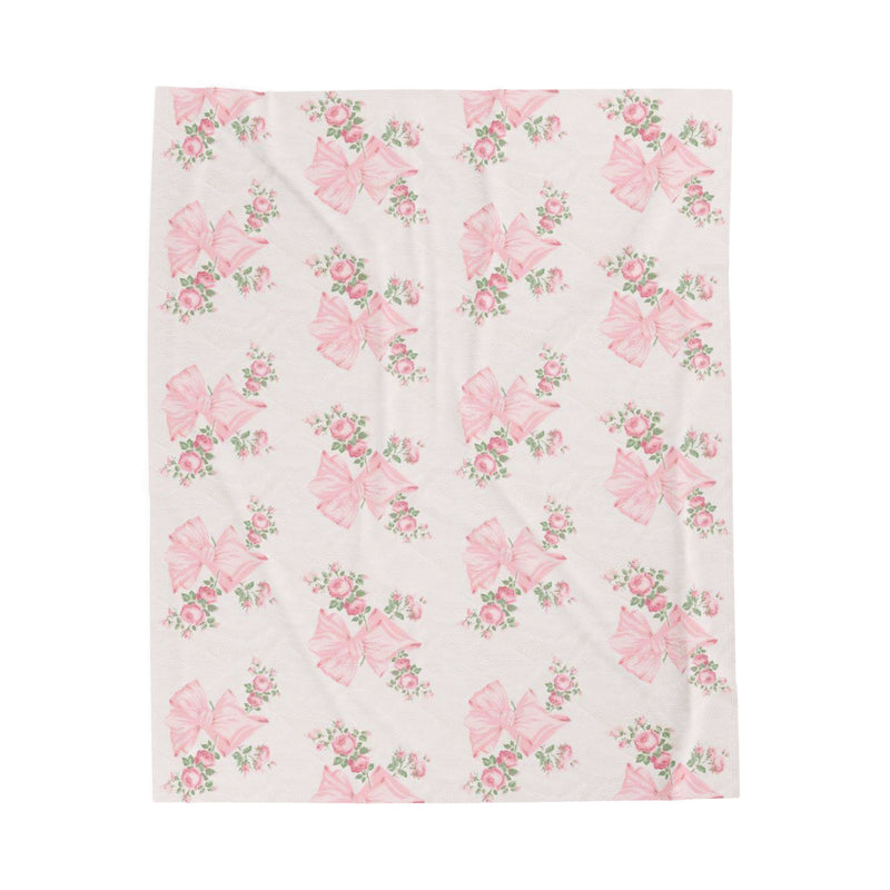 Rosa Beaux Pink Velveteen Plush Blanket