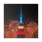 Fireworks in NYC Matte Canvas, Stretched