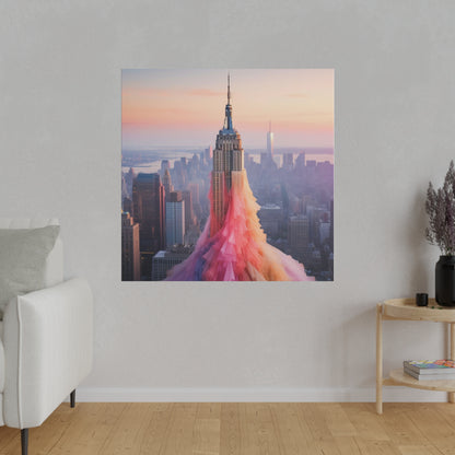 Pastel Empire State Matte Canvas, Stretched