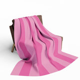 Pink Striped Arctic Fleece Blanket