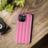 Pink Striped Slim iPhone Case