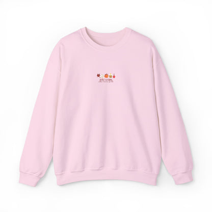 Just a Girl Who Loves Fall Embroidered Crewneck Sweatshirt