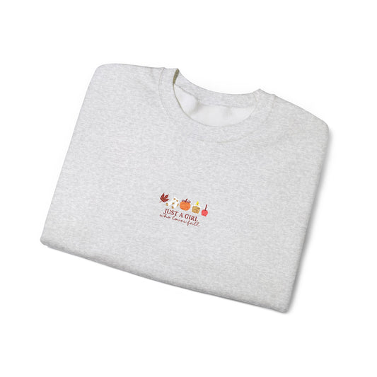 Just a Girl Who Loves Fall Embroidered Crewneck Sweatshirt