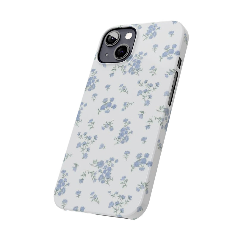 Blue Petals Slim iPhone Case