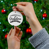 Promoted to Grandma 2025 Ceramic Ornament, 4 Shapes