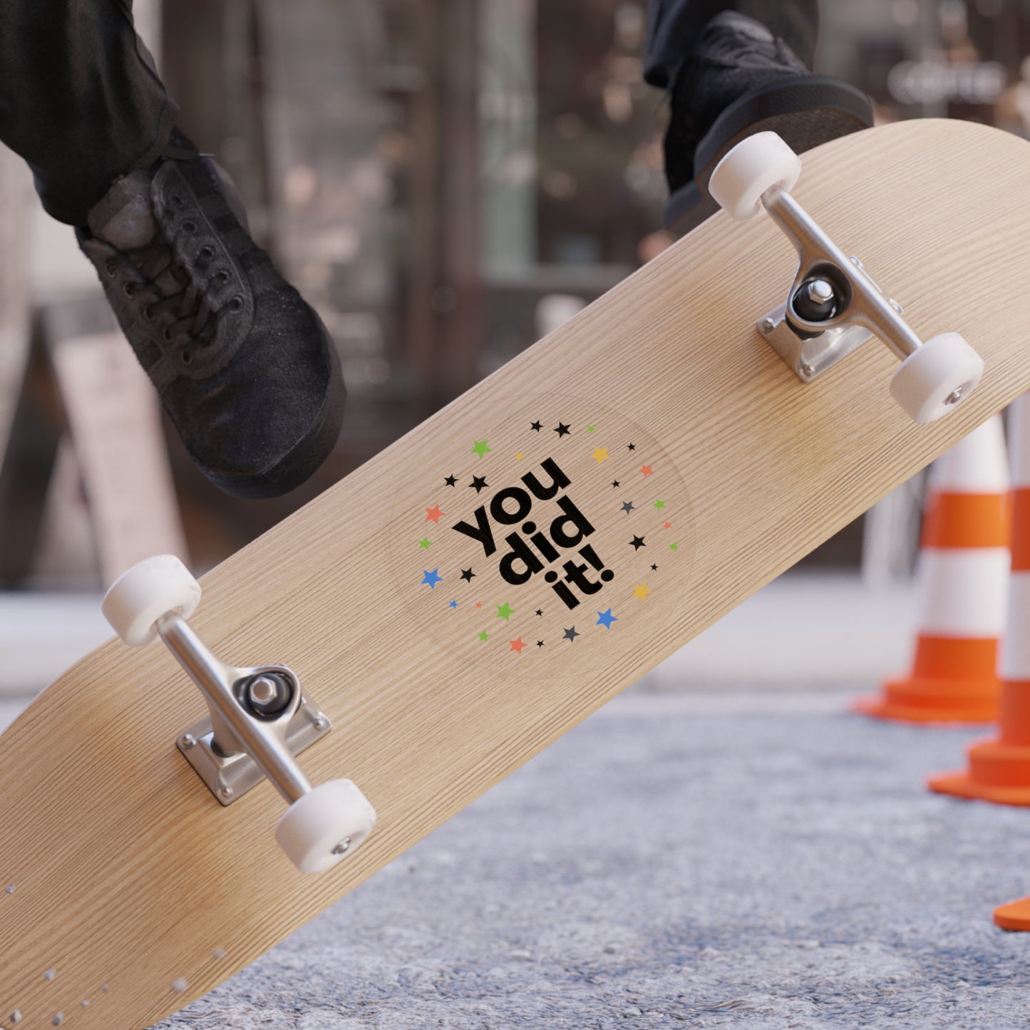 You Did It! Round Transparent Outdoor Sticker — Celebration Reward Decal