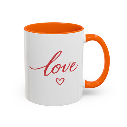 Love Script Accent Coffee Mug – Romantic Heart 11/15oz