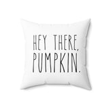 Hey There Pumpkin Faux Suede Square Pillow