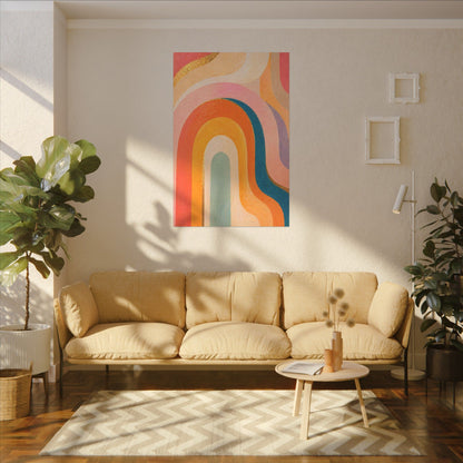Retro Rainbow Arched Matte Canvas — Stretched Wall Art