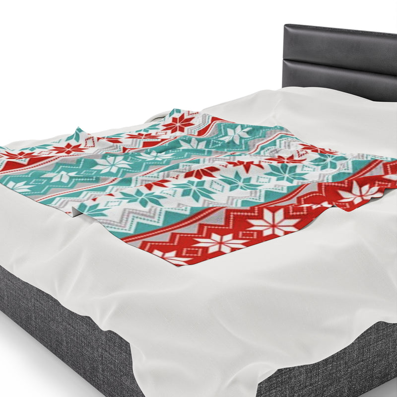 Christmas Flakes Velveteen Plush Blanket