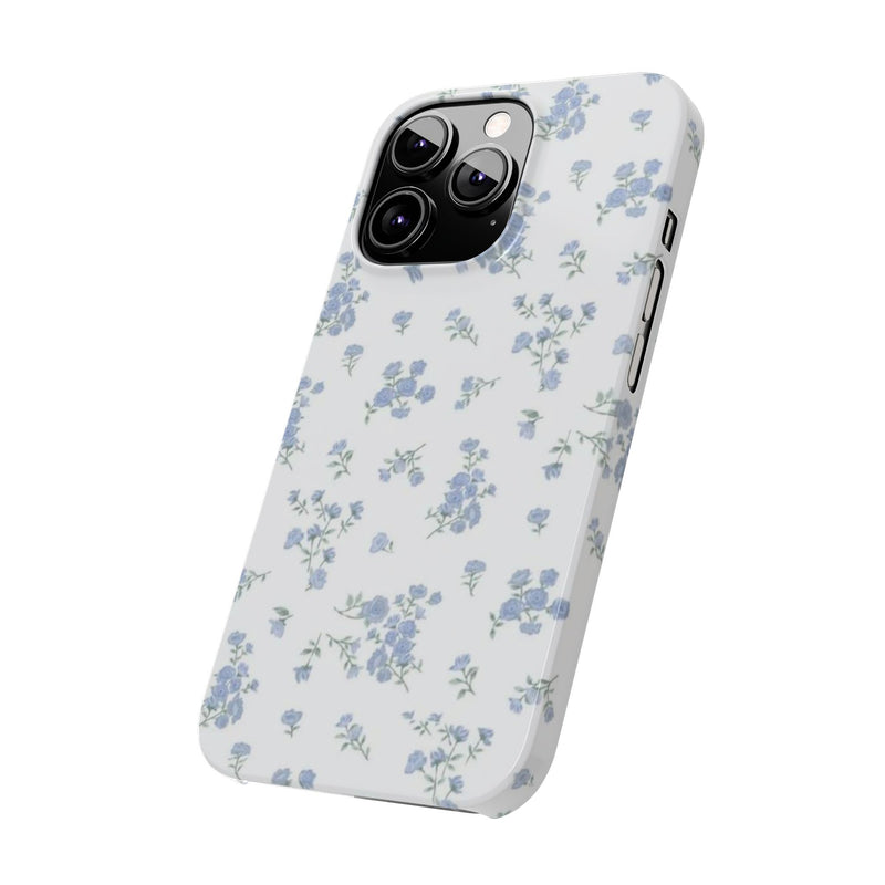 Blue Petals Slim iPhone Case