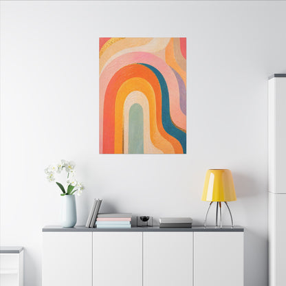 Retro Rainbow Arched Matte Canvas — Stretched Wall Art