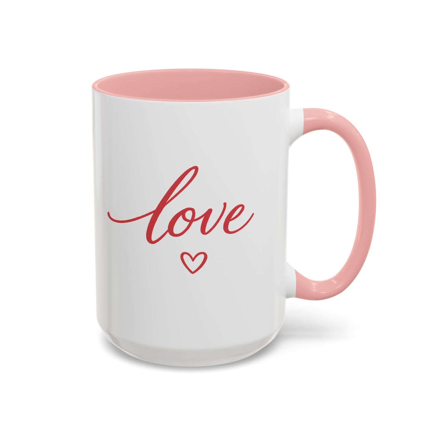 Love Script Accent Coffee Mug – Romantic Heart 11/15oz