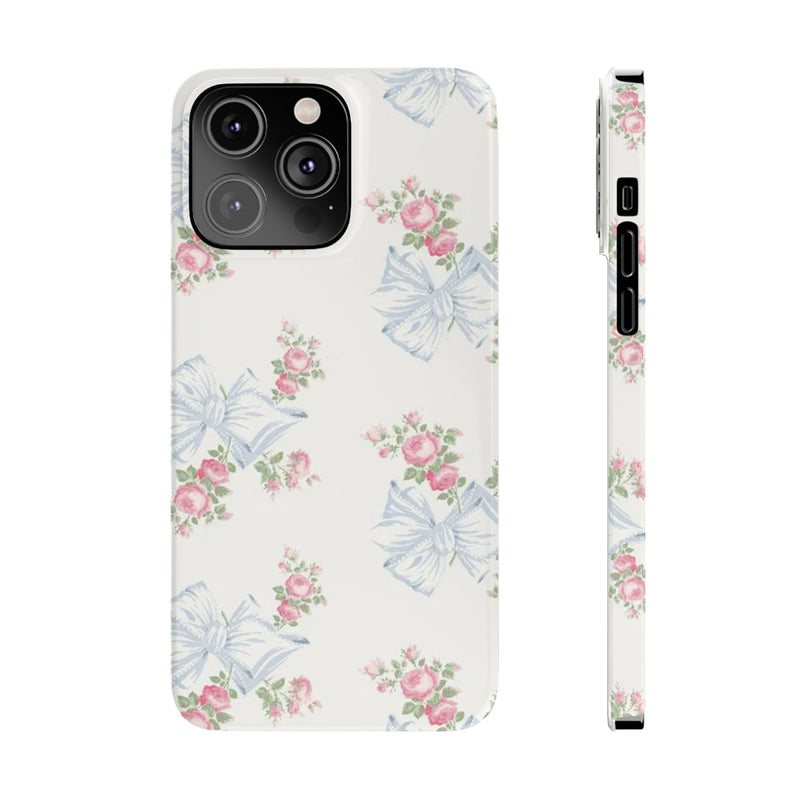 Rosa Beaux Blue Slim iPhone Case