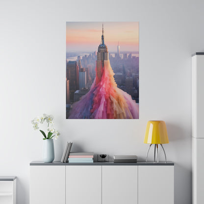 Pastel Empire State Matte Canvas, Stretched