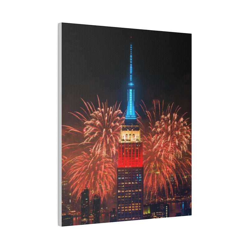 Fireworks in NYC Matte Canvas, Stretched